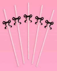 Little Black Bow Straws - 12 reusable straws