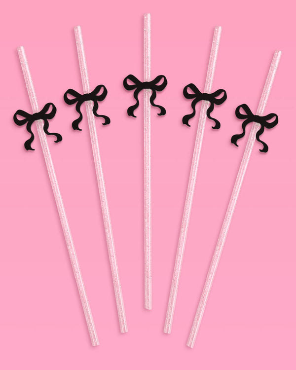 Little Black Bow Straws - 12 reusable straws