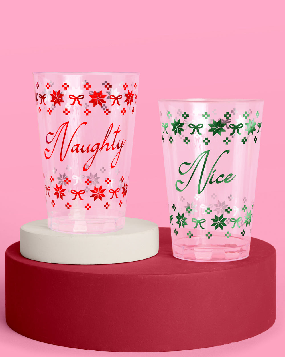 Naughty + Nice Cups - 30 plastic cups