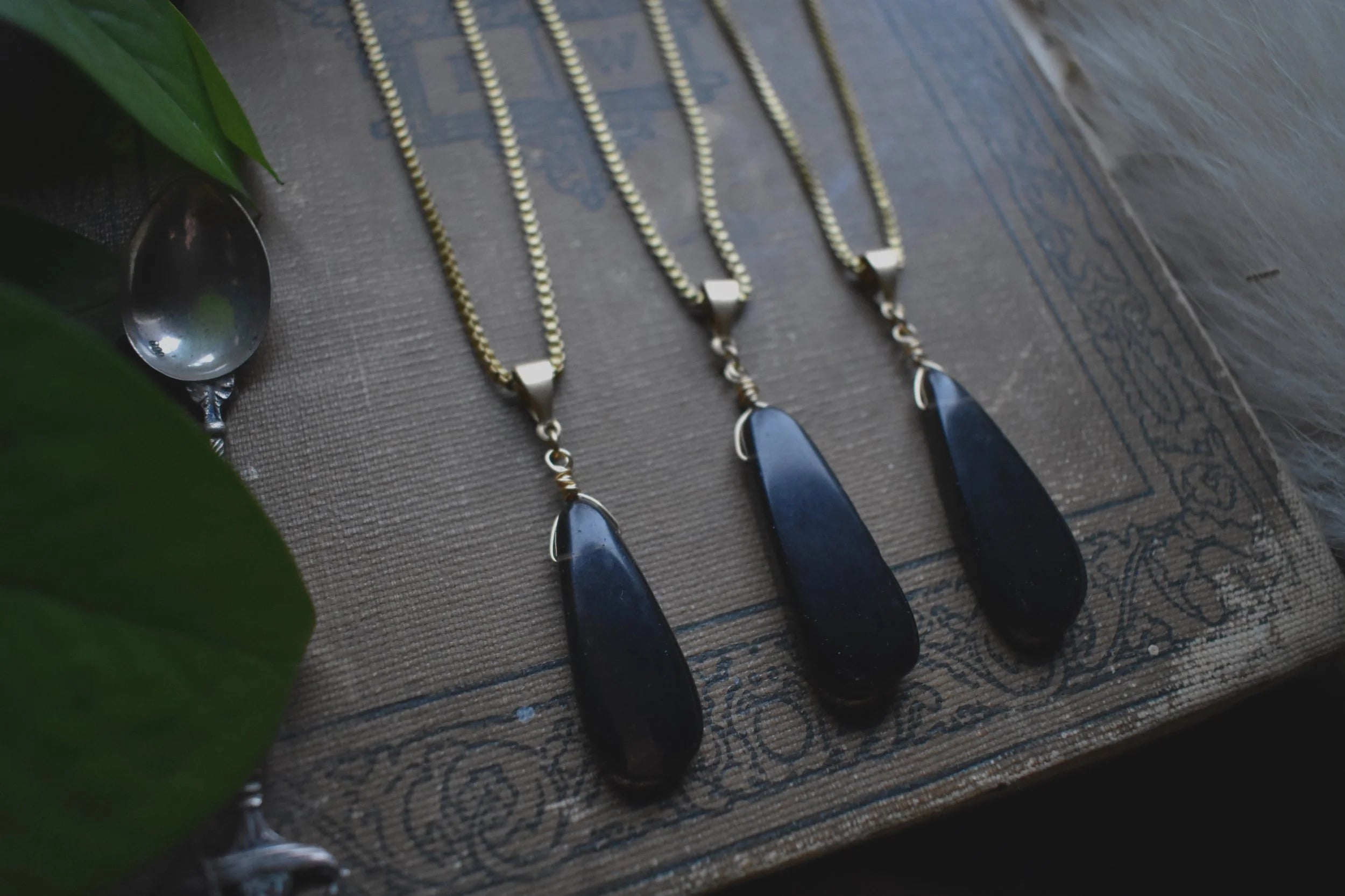 Smoky Quartz Pendant | Brass