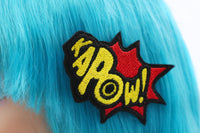 Superhero Bow Kapow! Comic Book Hair Clip - Red and Yellow