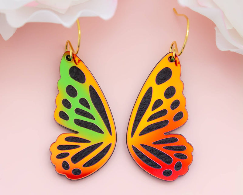 Butterfly Wings Holographic Acrylic Earrings