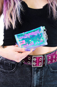 Cute and Icy Liquid Glitter Tiny Wallet - Purple