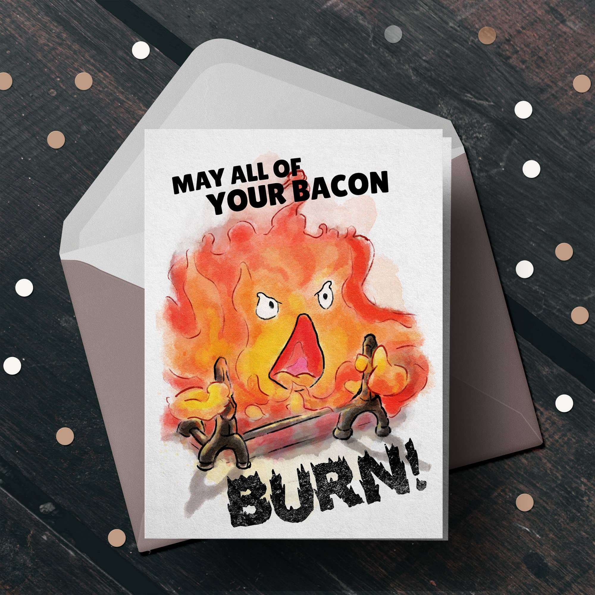 "Howls Moving Castle" Calcifer Card - Miyazaki Anime Manga