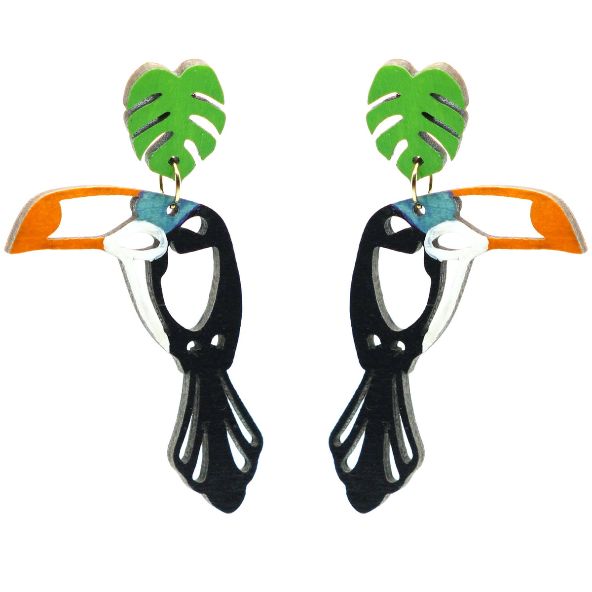 Toucan Stud Dangle Earrings