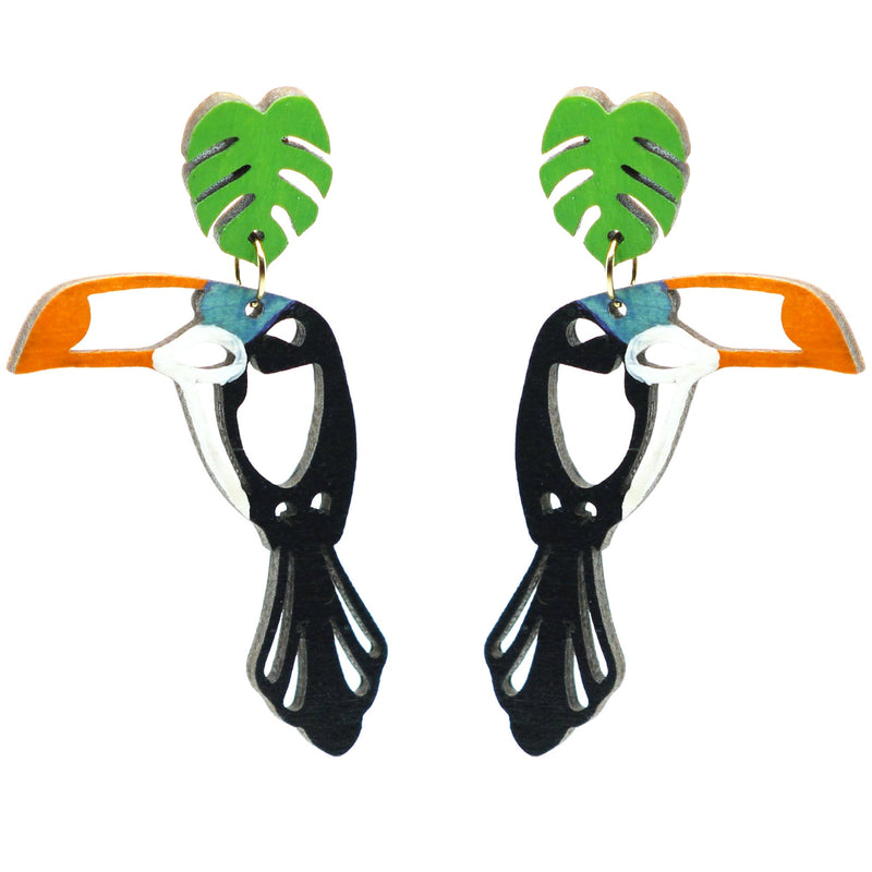 Toucan Stud Dangle Earrings