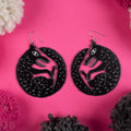 Black Wolf Earrings Large