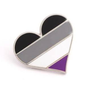 Asexual flag heart pin enamel pin