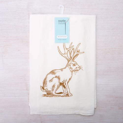 Jackalope Flour Sack Tea Towel