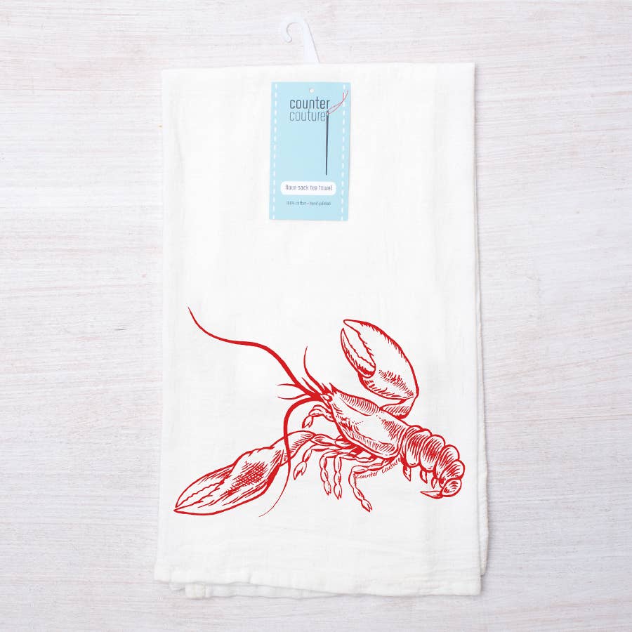 Crawfish Flour Sack Tea Towel