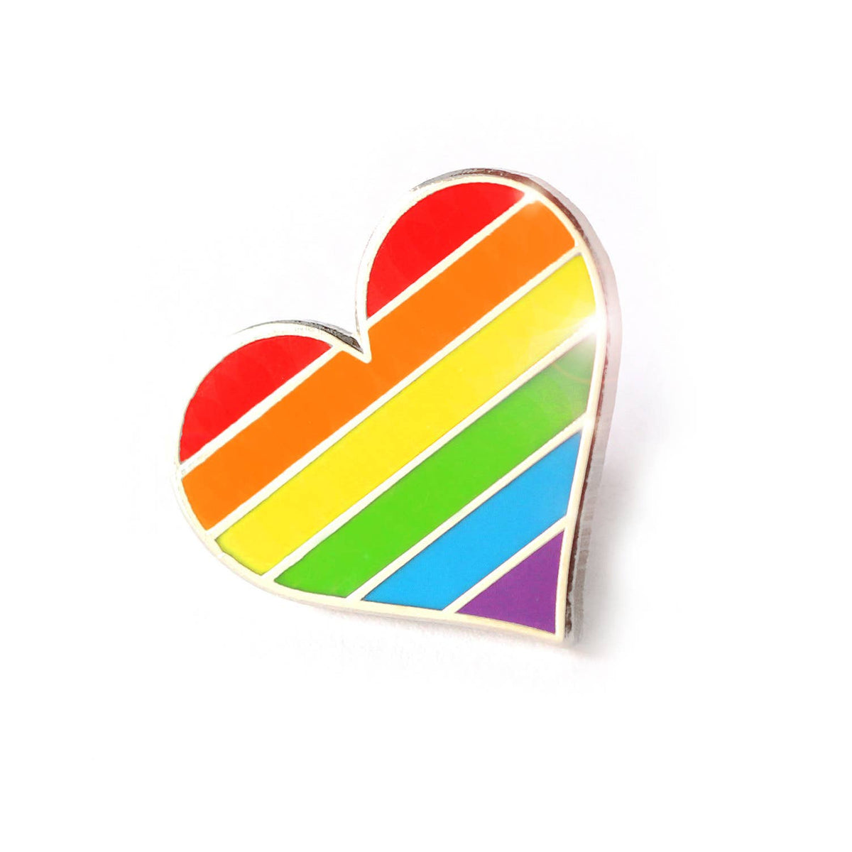 Gay Flag Heart Enamel Pin