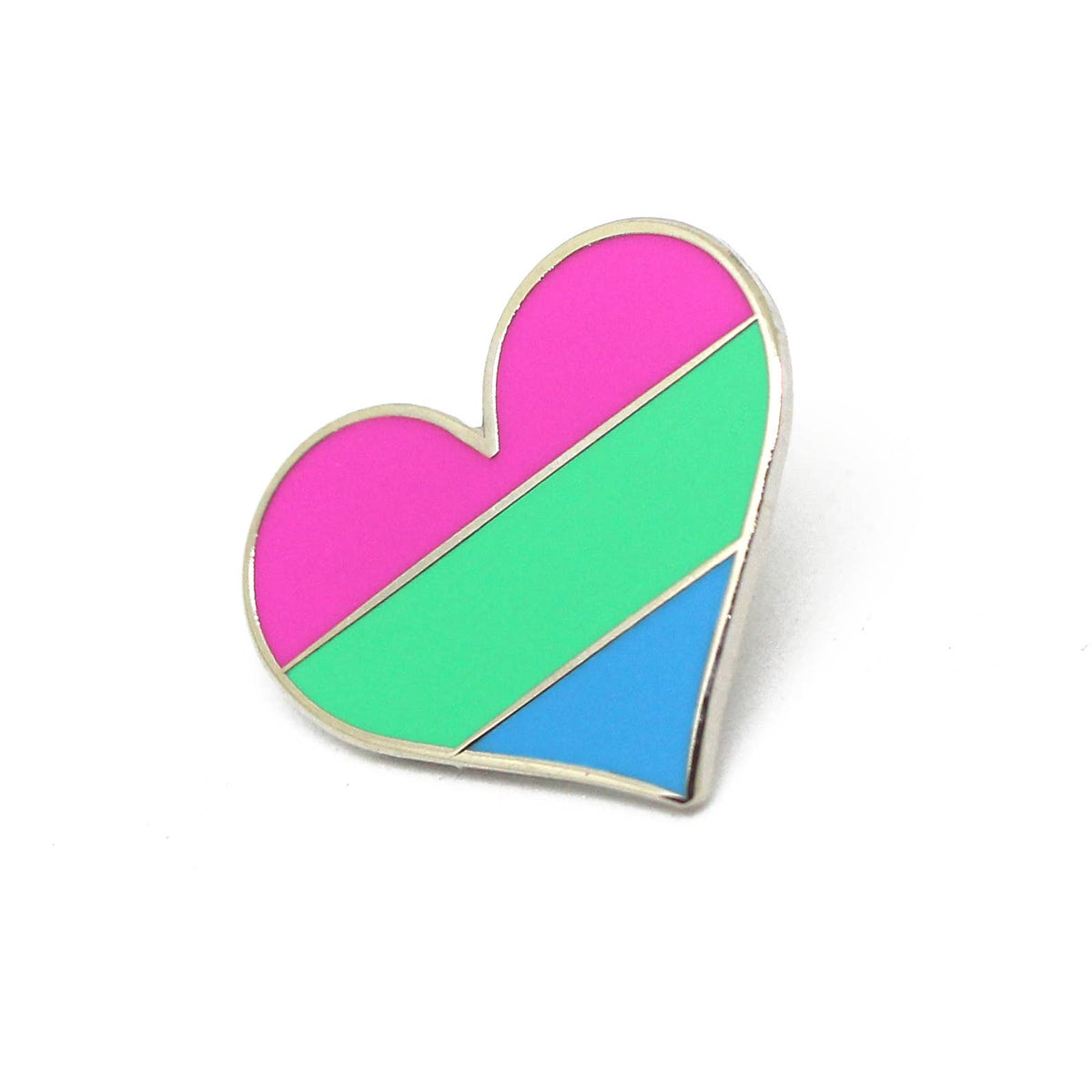 Polysexual Flag Heart Enamel Pin