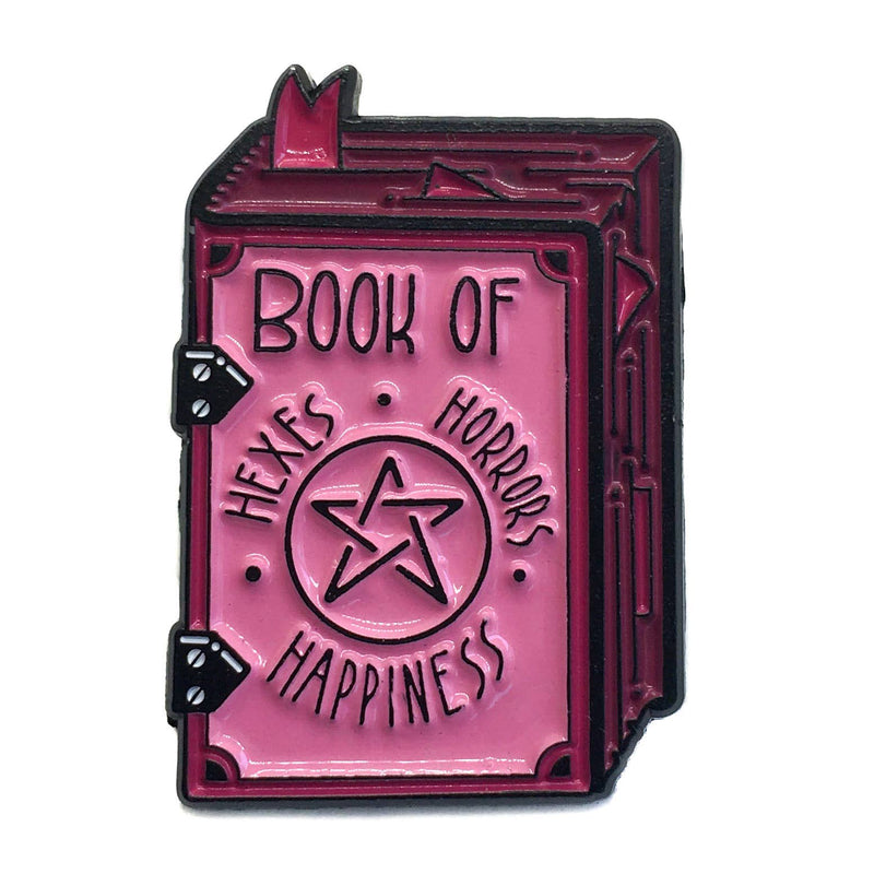 "Book of Hexes, Horrors, and Happiness" Grimoire Enamel Pin