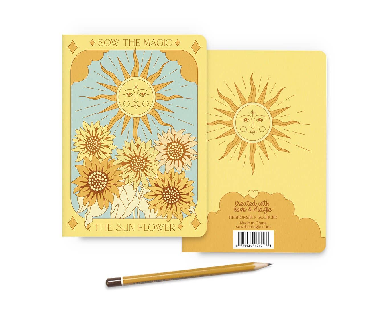 Sunflower Tarot Card Journal Notebook