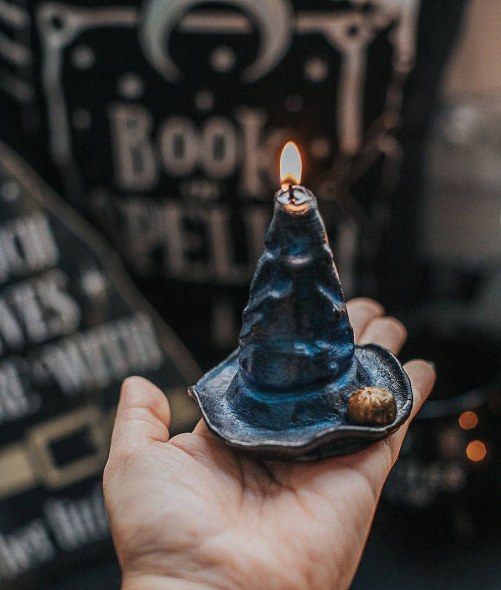 Halloween decor Gothic Candle Witch Hat Paraffin autumn: Black