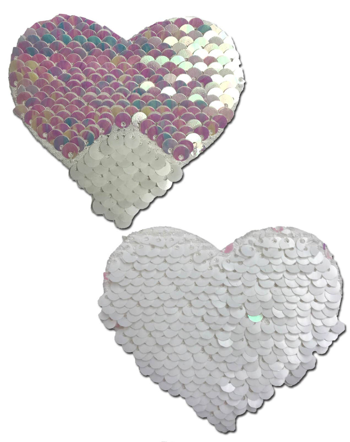 Love: Pearl & White Color Changing Sequin Heart Pasties