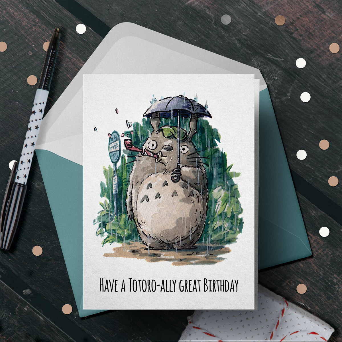 "Totoro-ally Great Birthday" - Miyazaki Anime Card