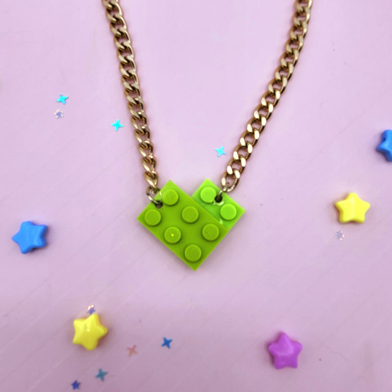 Lego Green Heart Necklace