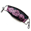 Pink Tattoo Roses Women's Face Mask with Lace Trim