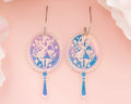 Celestial Earrings Holographic Mirror Mushroom Dangles