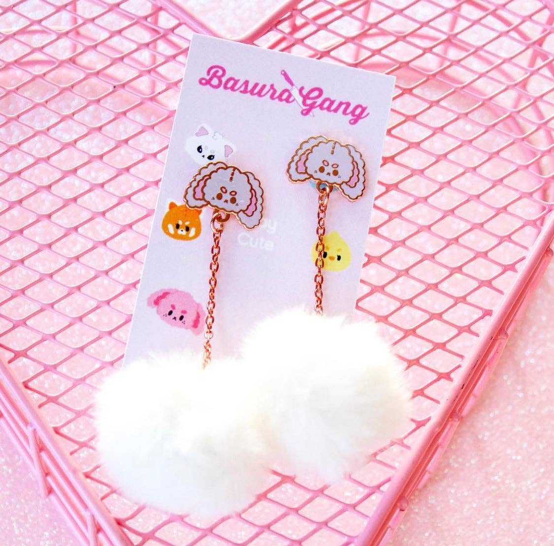 Bunny Pom Pom Earrings
