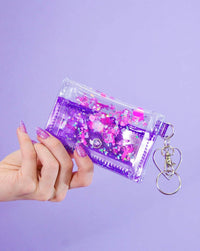 Liquid Glitter Tiny Wallet - Cosmic Unicorn