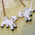 Lambs Animal Necklace, Laser Cut Acrylic, Plastic Jewelry