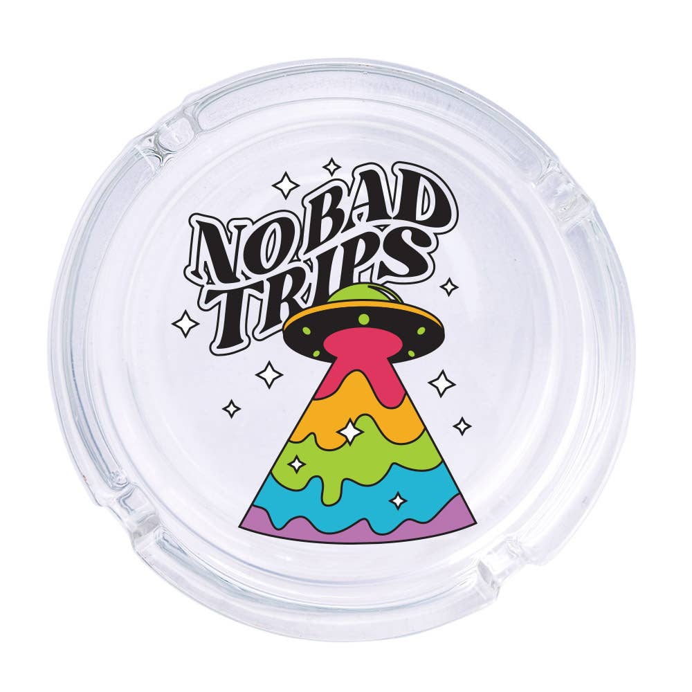 No Bad Trips Glass Ashtray