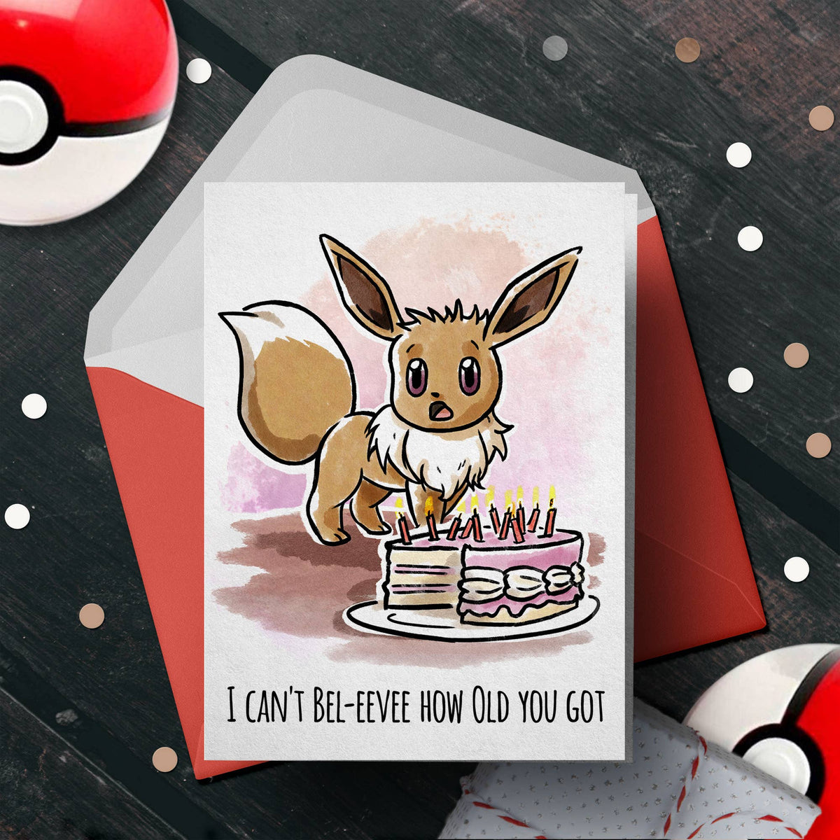 "Can't Bel-Eevee How Old" - Pokemon Nerdy Birthday Card