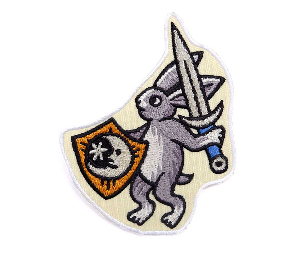 Medieval Warrior Rabbit - Embroidered Patch