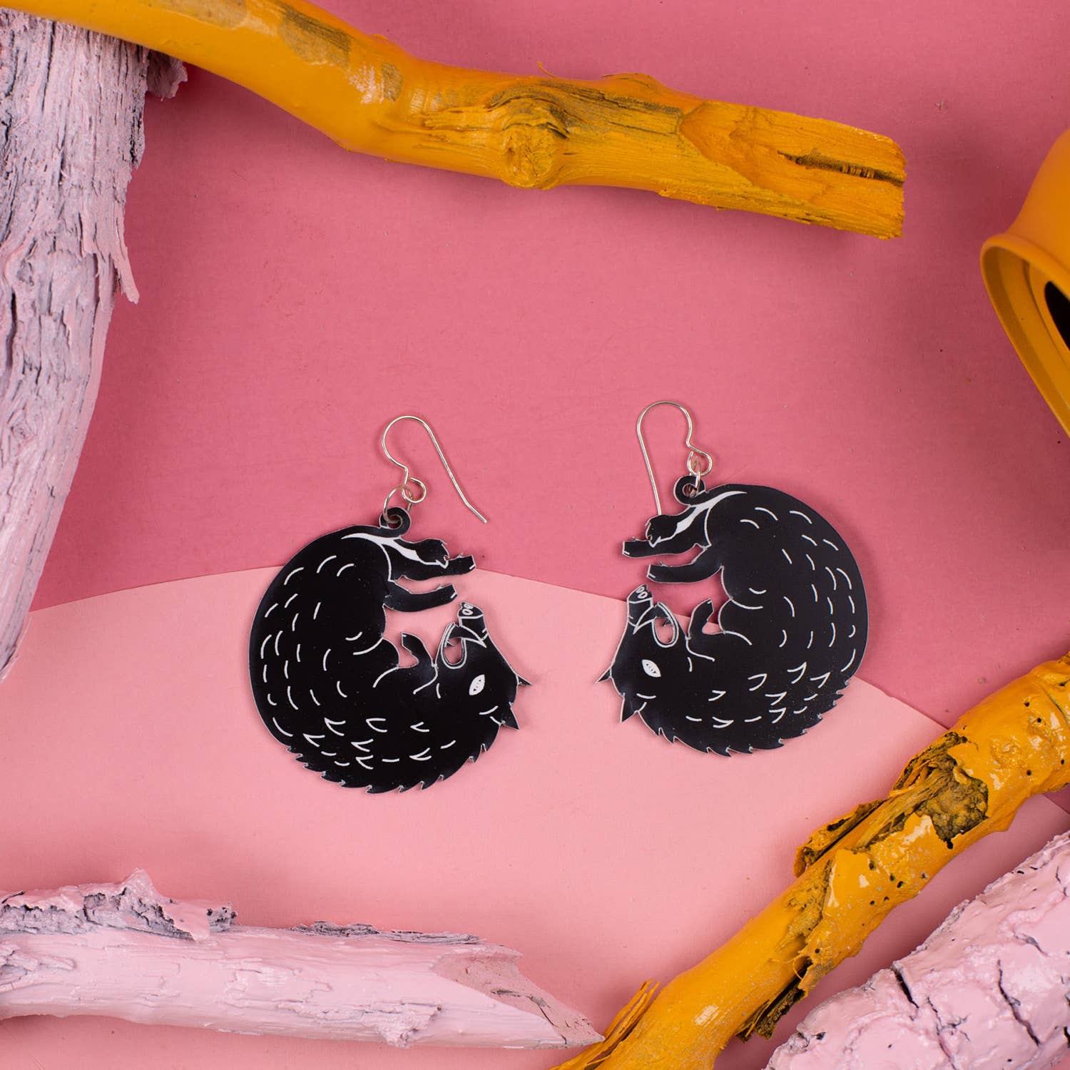 Black Boar Earrings Small