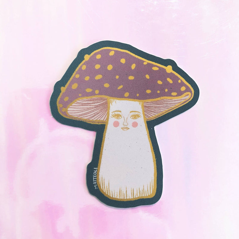 Lady Mushroom Glossy Metallic Sticker