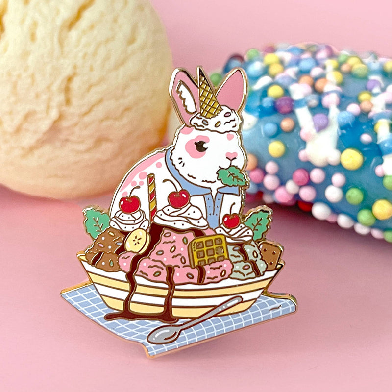 Ice Cream Rabbit Enamel Pin