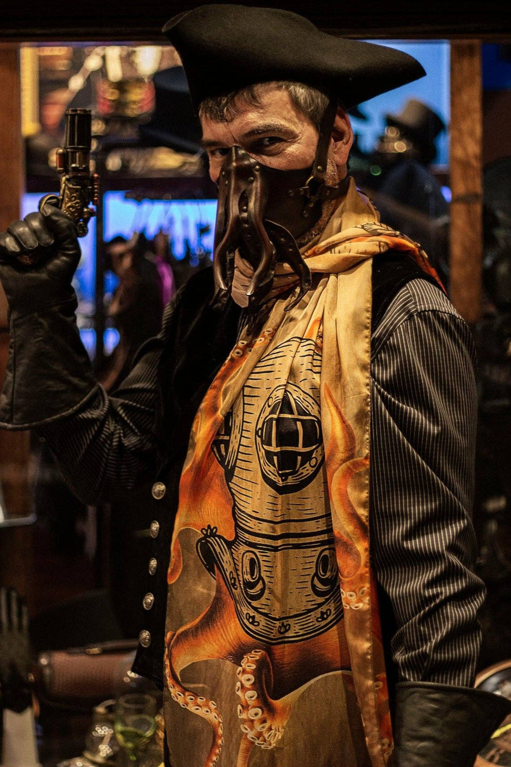 Diving Octopus scarf steampunk victorian cthulhu shawl