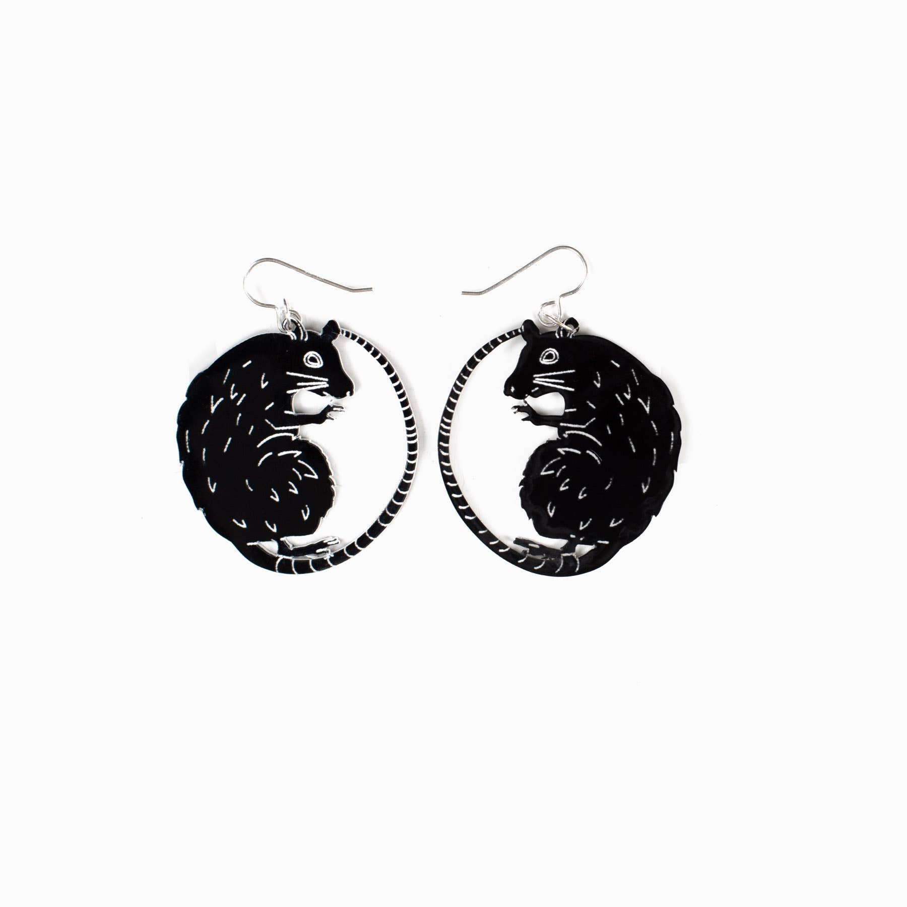 Black Rat Earrings Small