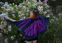 Purple Pink Butterfly cape monarch wings costume short small