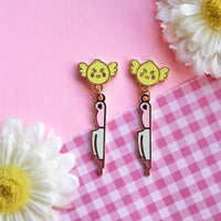 Knife Earrings: Pink