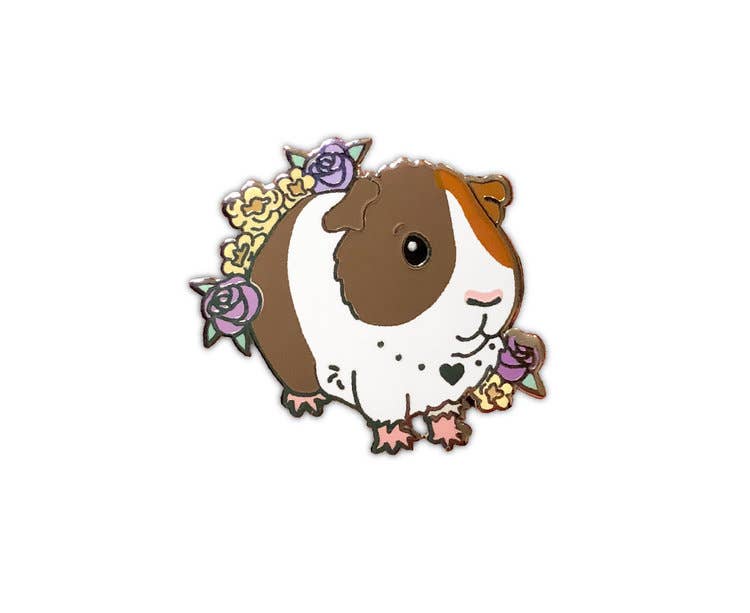 Calico Guinea Pig Enamel Pin