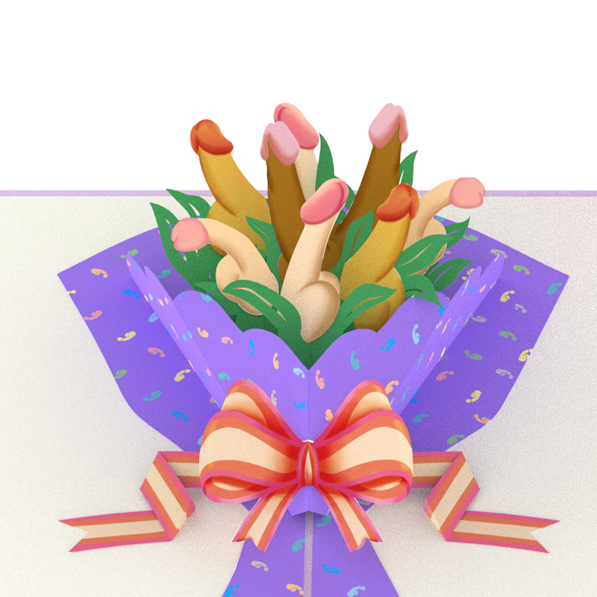 Dick Bouquet Inappropriate 3D Greeting Card