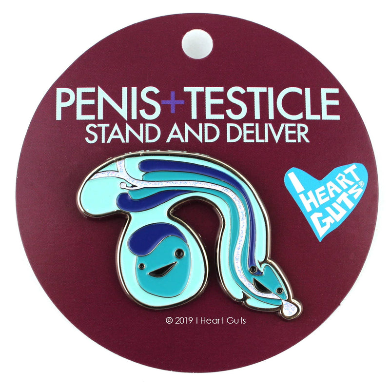Penis Lapel Pin With Sparkly Urethra - Stand and Deliver
