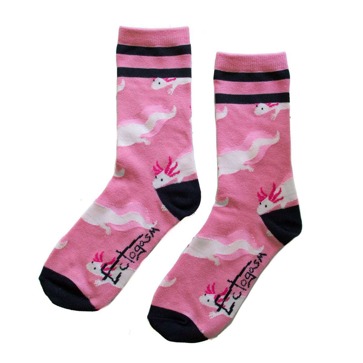 Cute Pink Axolotl Unisex Crew Socks