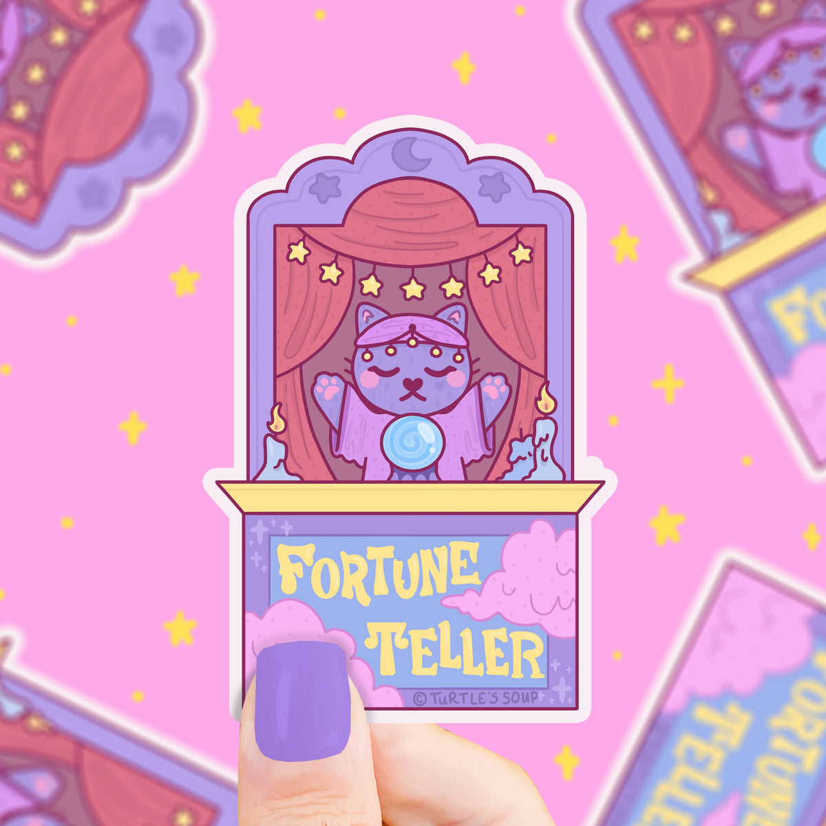 Kitty Fortune Teller Shop Keeper Gift Vinyl Sticker