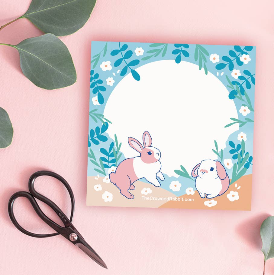 Floral Rabbit Memo Pad, Notepad