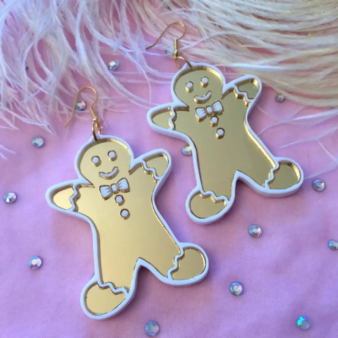 Christmas Gingerbread Man Cookie Laser Cut Acrylic Earrings