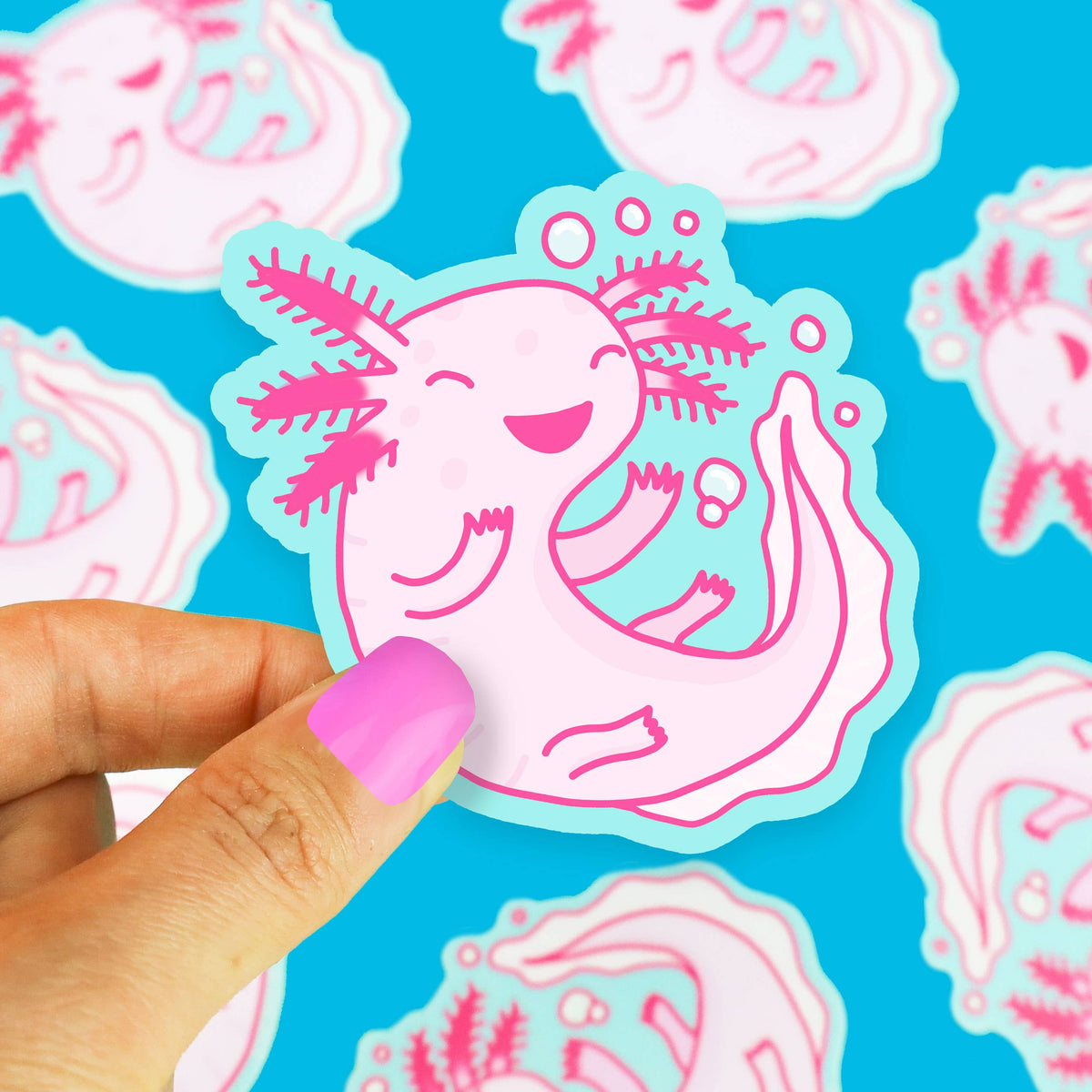 Axolotl Pink Amphibian Cute Animal Vinyl Sticker