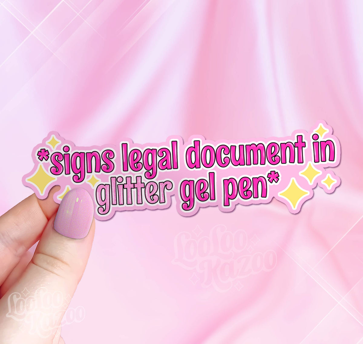E Legal Sticker Signs Legal Document in Glitter Gel Pen Vinyl Sticker – Miette