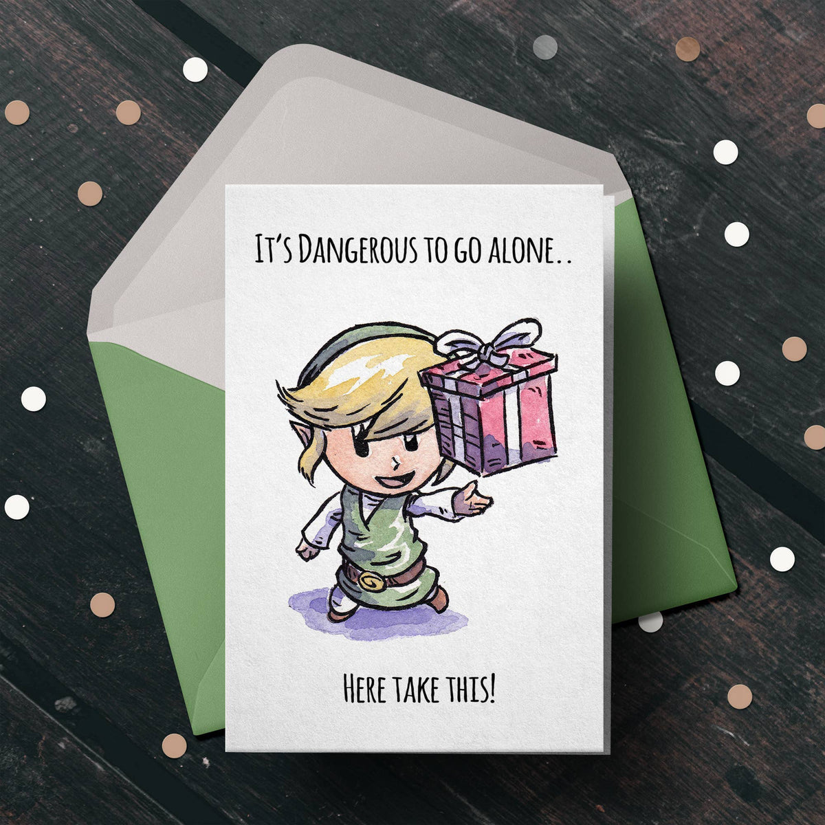 "Here Take This" - Zelda Birthday, Valentine, Christmas Card