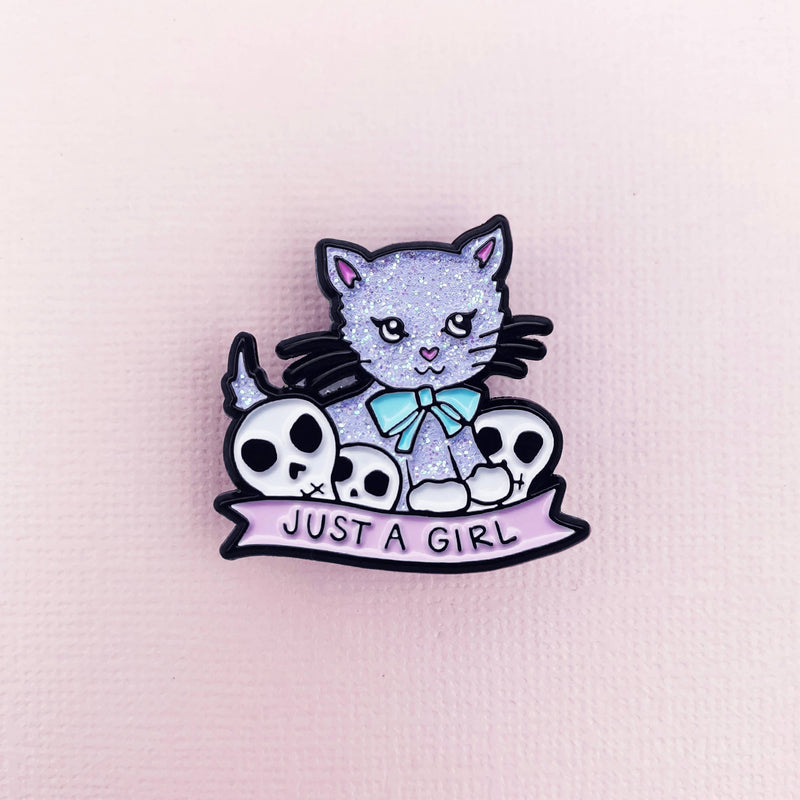 Just a Girl Enamel Pin