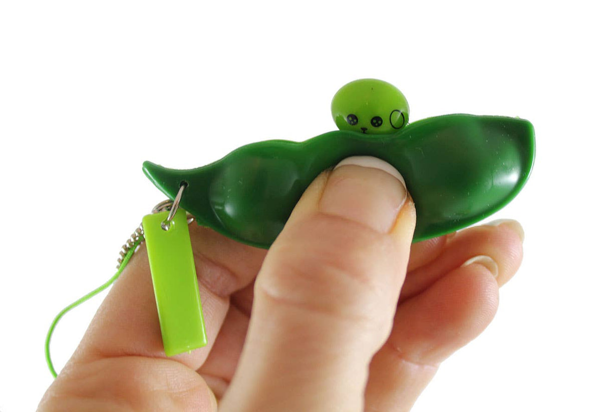 Soy Bean Pea Pod Edamame Fun Pop-Out Fidget Keychain Toy OT