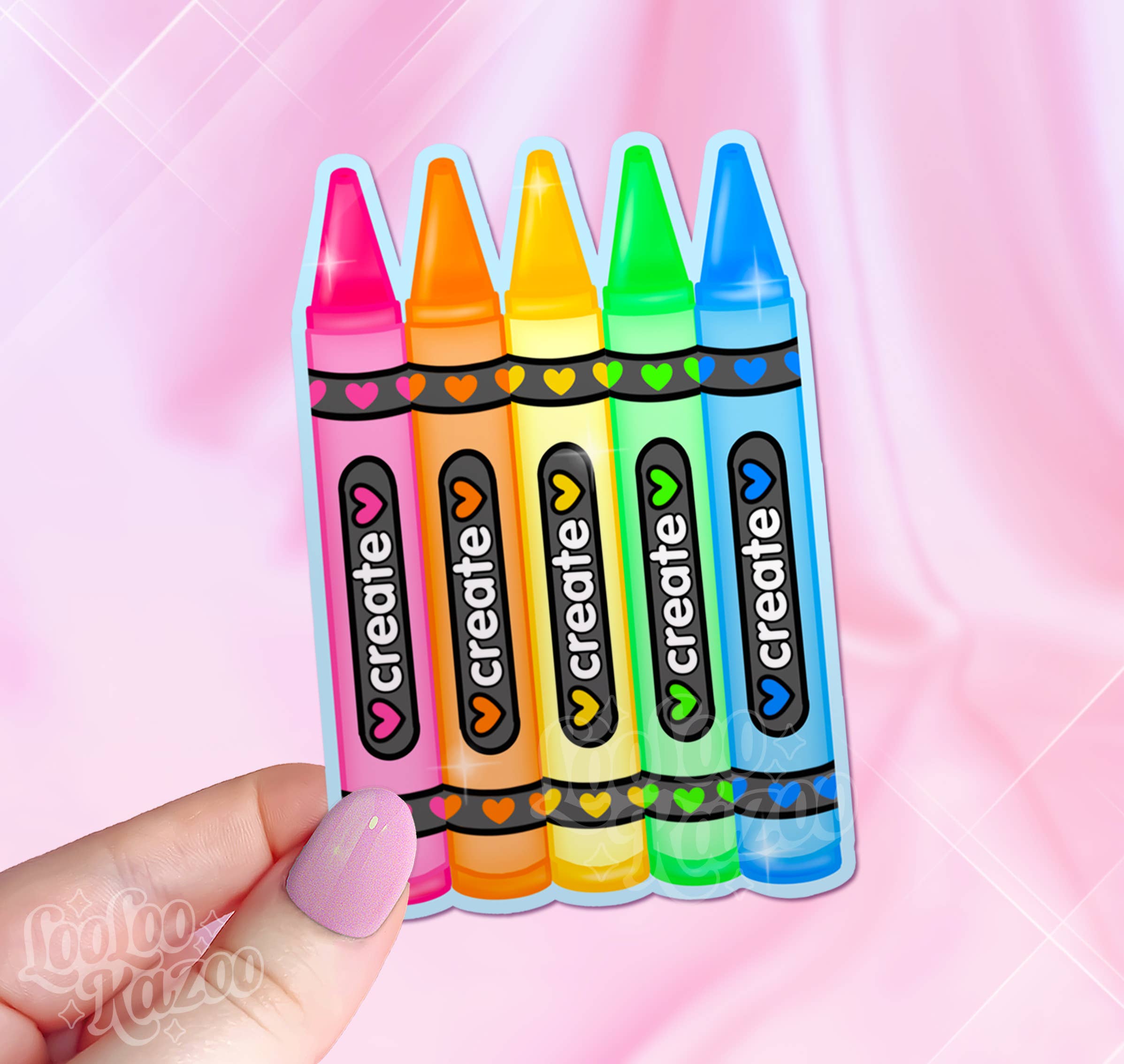 Rainbow Crayons Vinyl Sticker